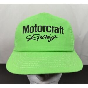 Vintage Motorcraft Racing Snapback Neon Green Hat Made in USA